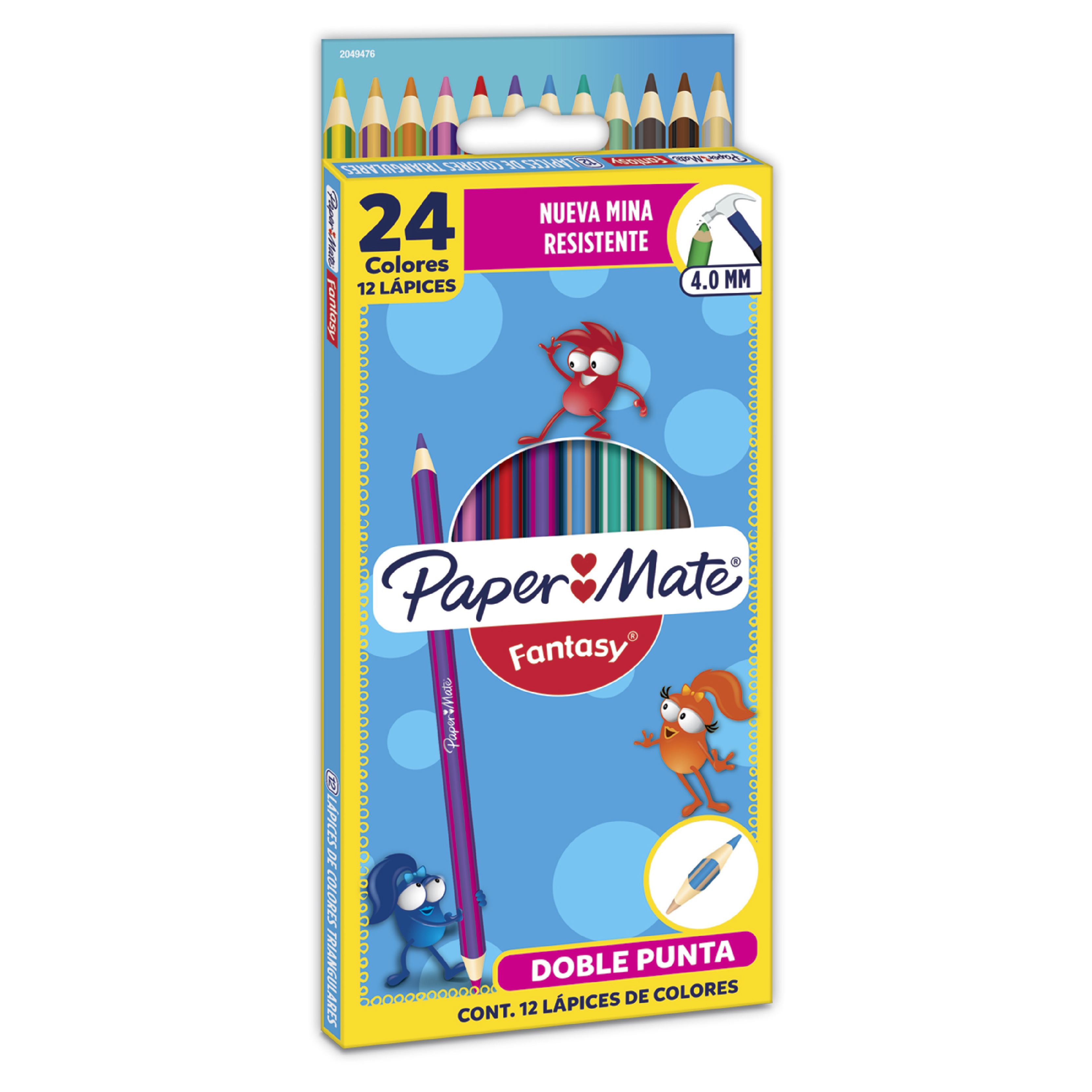 COLORES FANTASY DOBLES 12 PIEZAS 24 COLORES PAPER MATE