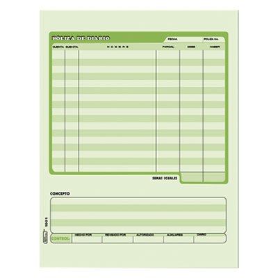 BLOCK POLIZA DIARIO TAMAÑO CARTA MODELO 1001 PRINTAFORM