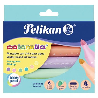 MARCADORES DE AGUA COLORELLA PASTEL CON 6 COLORES PELIKAN