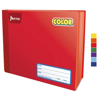 CUADERNO ITALIANO COSIDO DE CUADRO 7 MM CON 100 HOJAS NORMA COLOR