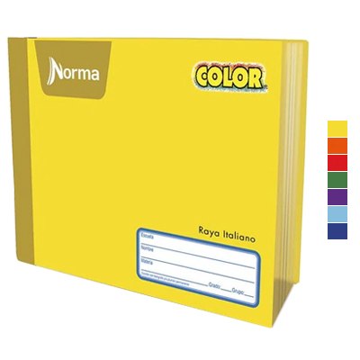CUADERNO ITALIANO COSIDO DE RAYAS CON 100 HOJAS NORMA COLOR