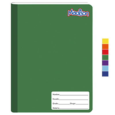 CUADERNO PROFESIONAL COSIDO CON 100 HJS. DE CUADRO 5 MM. MADISON COLOR