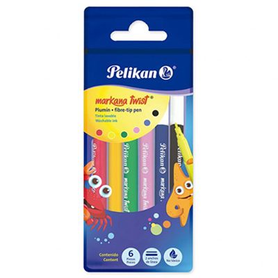 PLUMONES MARKANA TWIST CON 6 COLORES PELIKAN