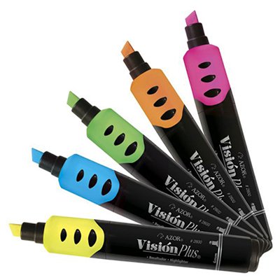 BLISTER CON 5 MARCATEXTOS VISION PLUS COLORES SURTIDOS MC. AZOR