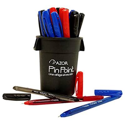 BOTE CON 36 BOLIGRAFOS PIN POINT DE COLORES BASICOS AZOR