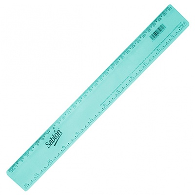 REGLA DE PLASTICO IRROMPIBLE DE 30 CMS. MOD. 1071 MC. SABLON