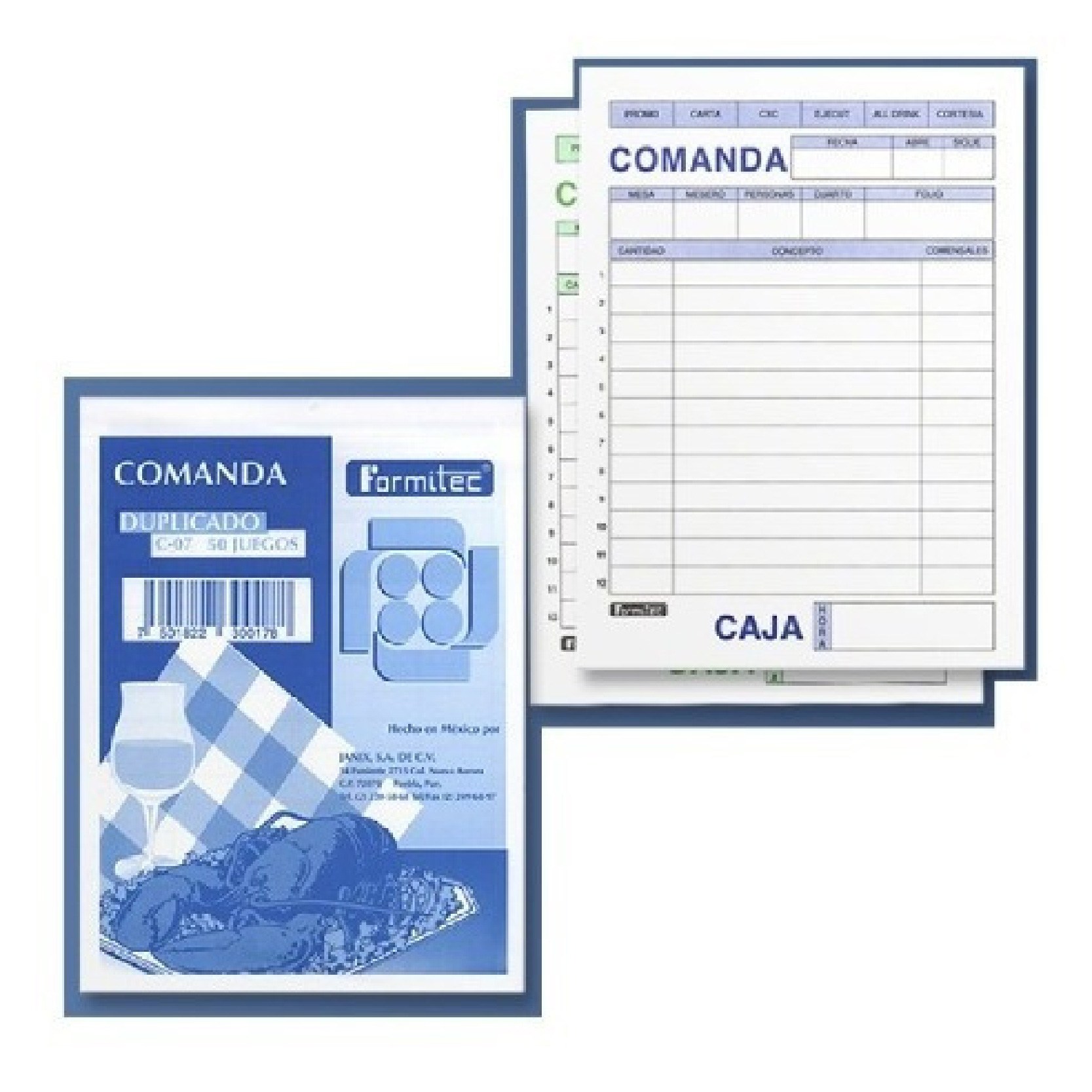 BLOCK COMANDA 1/4 DUPLICADO C/50 JGS. C 07 MC. FORMITEC