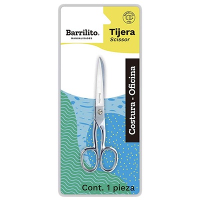 TIJERA DE ACERO INOXIDABLE COSTURA Y OFICINA DE 5" BARRILITO