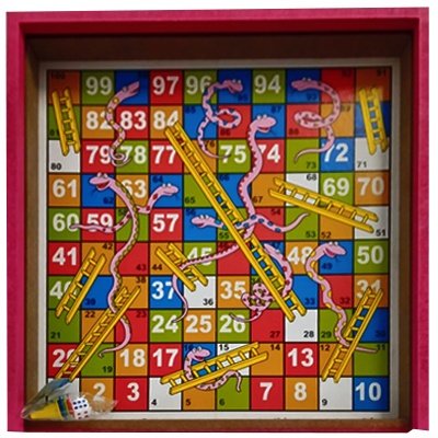 JUEGO DE SERPIENTES Y ESCALERAS EN CAJA DE 30 X 30 CMS. MC. ALEX