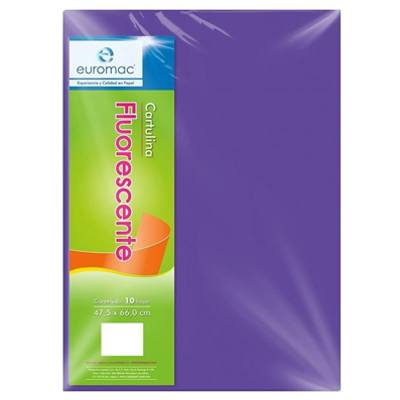 CARTULINA FLUORESCENTE COLOR MORADO EUROMAC