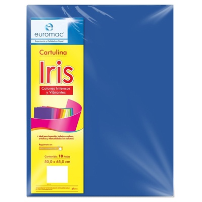 CARTULINA IRIS COLOR AZUL EUROMAC