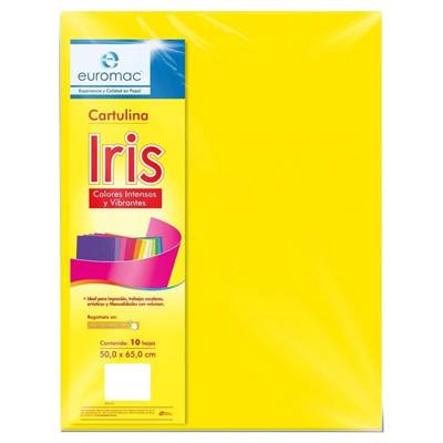 CARTULINA IRIS COLOR AMARILLO EUROMAC