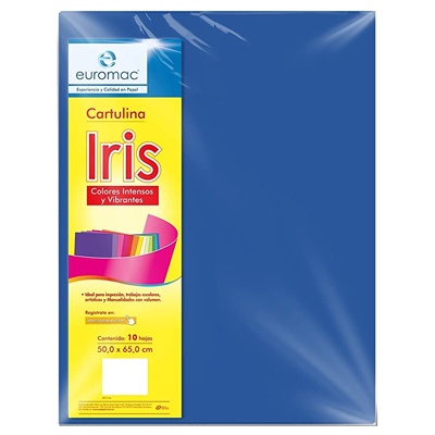 CARTULINA IRIS COLOR AZUL ULTRAMAR EUROMAC