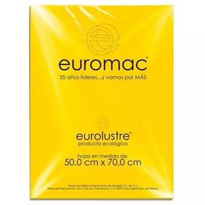 PAPEL LUSTRE COLOR AMARILLO ORO EUROMAC