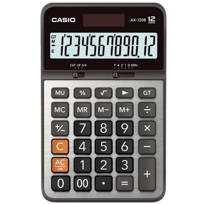 CALCULADORA DE ESCRITORIO 12 DIGITOS MOD. AX-120 MC. CASIO