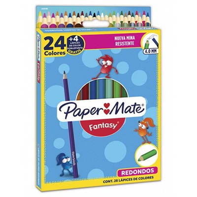 COLORES FANTASY TRIANGULARES DOBLES 24 PIEZAS 48 COLORES PAPER MATE
