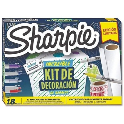 KIT DE DECORACION DE REGALOS CON 12 MARCADORES PAPER MATE