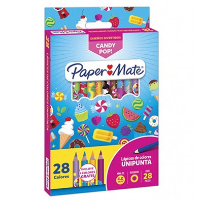 COLORES CANDY POP CON 28 PIEZAS PAPER MATE