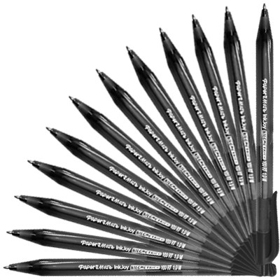 CAJA CON 12 BOLIGRAFOS RETRACTIL KILOMETRICO 100RT NEGRO PAPER MATE