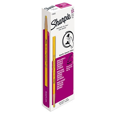 CAJA CON 12 MARCADORES DE CERA COLOR AMARILLO SHARPIE