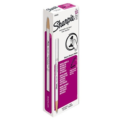 CAJA CON 12 MARCADORES DE CERA BLANCO SHARPIE