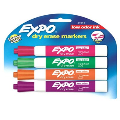 MARCADORES PARA PIZARRON BLANCO CON 4 PIEZAS EXPO