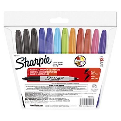 MARCADORES PERMANENTES DOBLE PUNTA TWIN TIP CON 12 PIEZAS SHARPIE