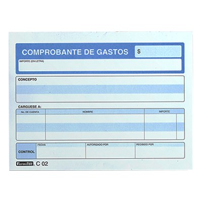 BLOCK COMPROBANTE DE GASTOS 1/4 DE CARTA FORMITEC