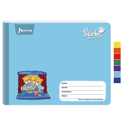 CUADERNO ITALIANO COSIDO DE DIBUJO CON 100 HOJAS NORMA PELUCHES