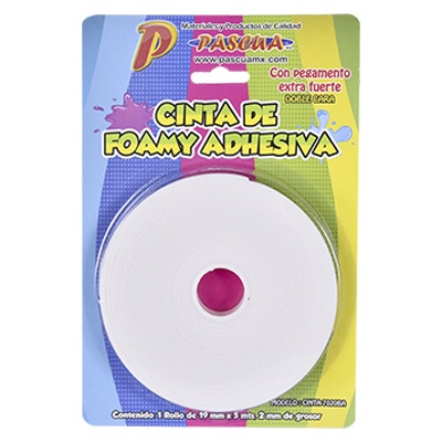 CINTA DE FOMI DOBLE CARA 19 MM X 5 MTS. PASCUA
