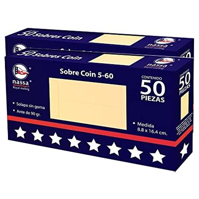 CIENTO DE SOBRES COIN PARA NOMINA COIN NASSA