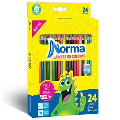 COLORES LARGOS CON 24 PIEZAS NORMA