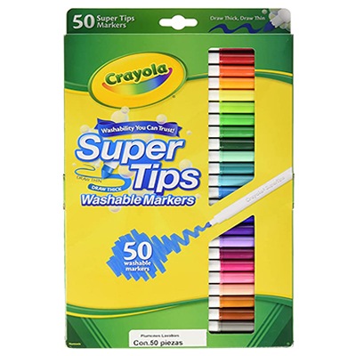 ESTUCHE DE PLUMONES DELGADOS LAVABLES SUPER TIPS CON 50 PIEZAS MC. CRAYOLA
