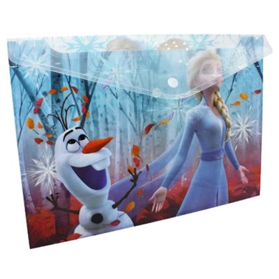 SOBRE DE PLASTICO TAMAÑO CARTA CON BROCHE FROZEN PASCUA
