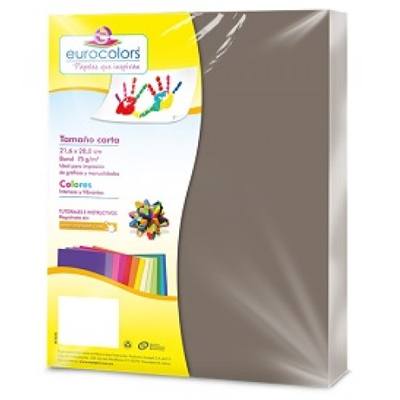 PAQUETE DE PAPEL TAMAÑO CARTA COLOR GRIS CON 100 HOJAS EUROCOLOR