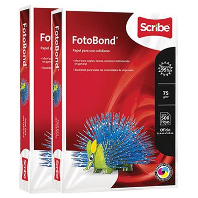 PAPEL BOND BLANCO TAMAÑO OFICIO FOTO BOND CON 1000 HOJAS SCRIBE