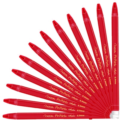 CAJA CON 12 BOLIGRAFOS PIN POINT ULTRAFINO ROJO AZOR