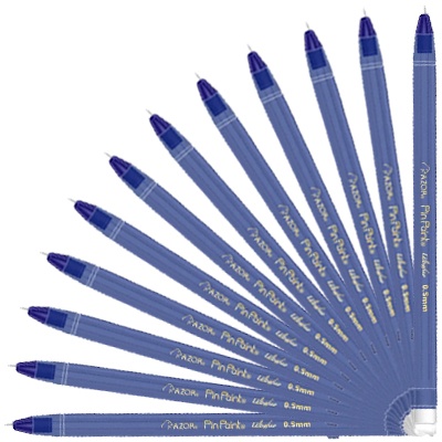 CAJA CON 12 BOLIGRAFOS PIN POINT ULTRAFINO AZUL AZOR
