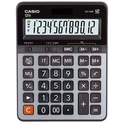CALCULADORA DE ESCRITORIO 12 DIGITOS MOD. GX-120S/GX-120B MC. CASIO