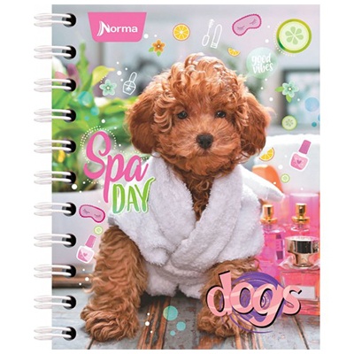 LIBRETA APUNTES MINI DOGS DE RAYAS CON 80 HOJAS NORMA
