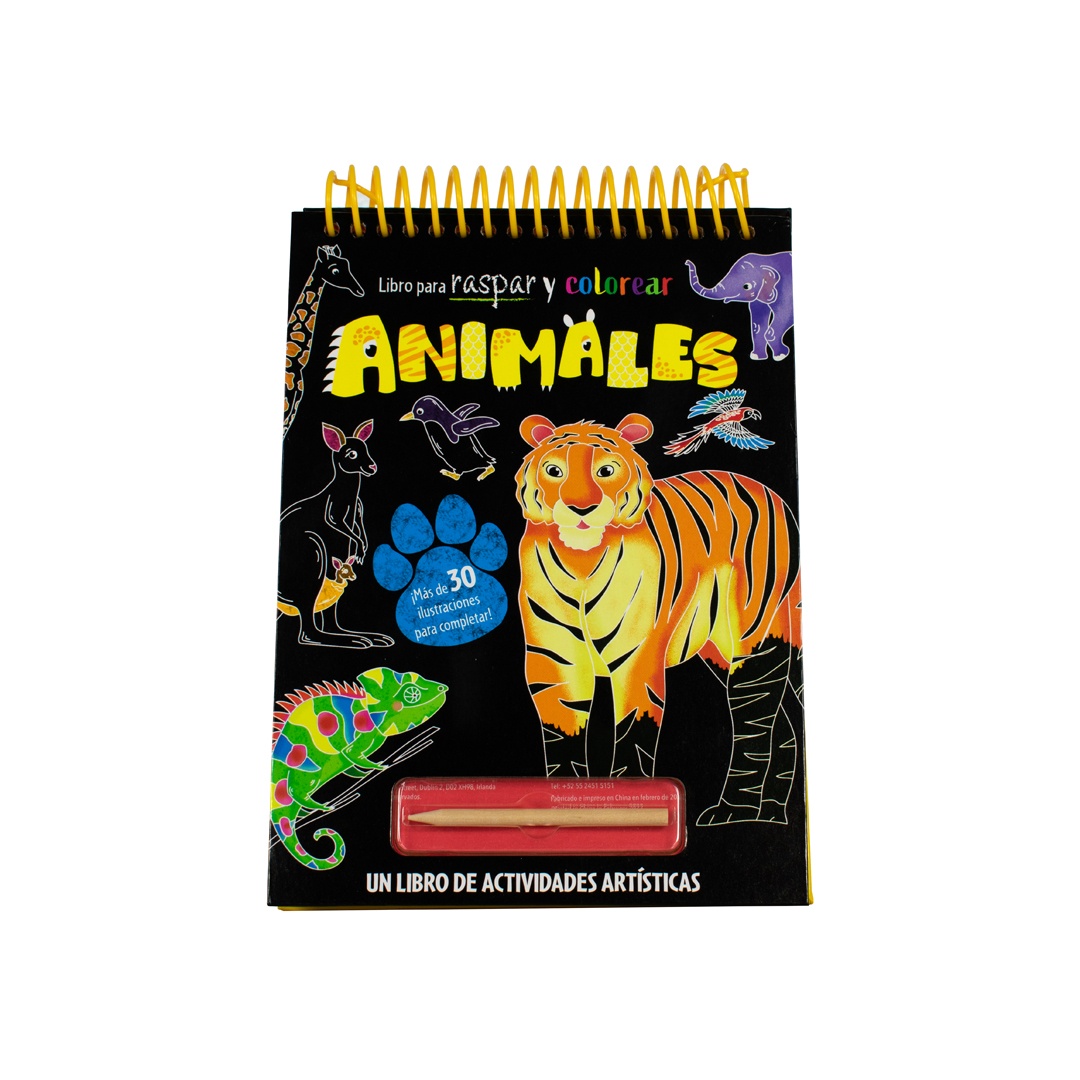 ANIMALES. RASPA Y COLOREA