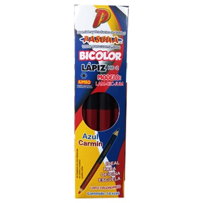 CAJA CON 10 LAPIZ BICOLOR HEXAGONAL JUMBO PASCUA