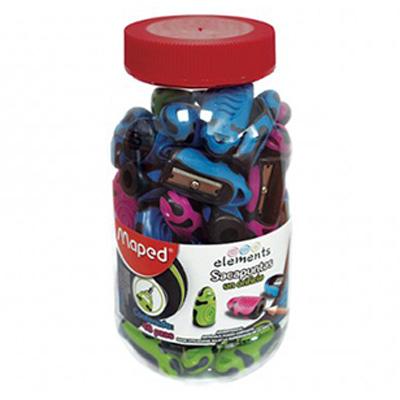 BOTE DE SACAPUNTAS ELEMENTS CON 48 PIEZAS MAPED