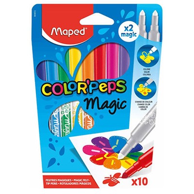 PLUMONES MAGICOS CON 10 PIEZAS MAPED