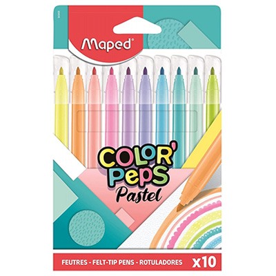 ROTULADORES COLOR PASTEL CON 10 PIEZAS MAPED
