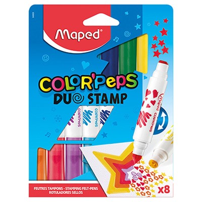 PLUMONES COLOR PEPS DUO STAMP CON 8 PIEZAS MAPED