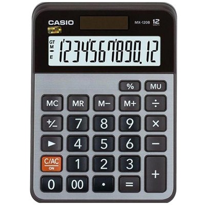 CALCULADORA DE ESCRITORIO 12 DIGITOS MOD. MX-120 MC. CASIO