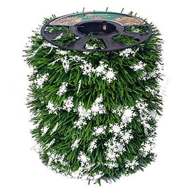 ESCARCHA BOA N° 150 VERDE PINO CON COPOS BLANCOS NAVIPLASTIC