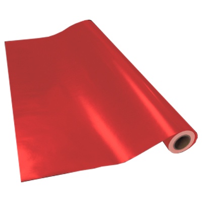 ROLLO CON 25 METROS DE PAPEL FANTASIA METALICO COLOR ROJO RIBOCEL