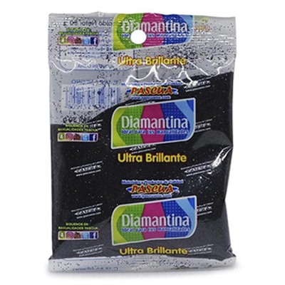 BOLSA DE DIAMANTINA G-FINO COLOR NEGRO DE 50 GRS. PASCUA